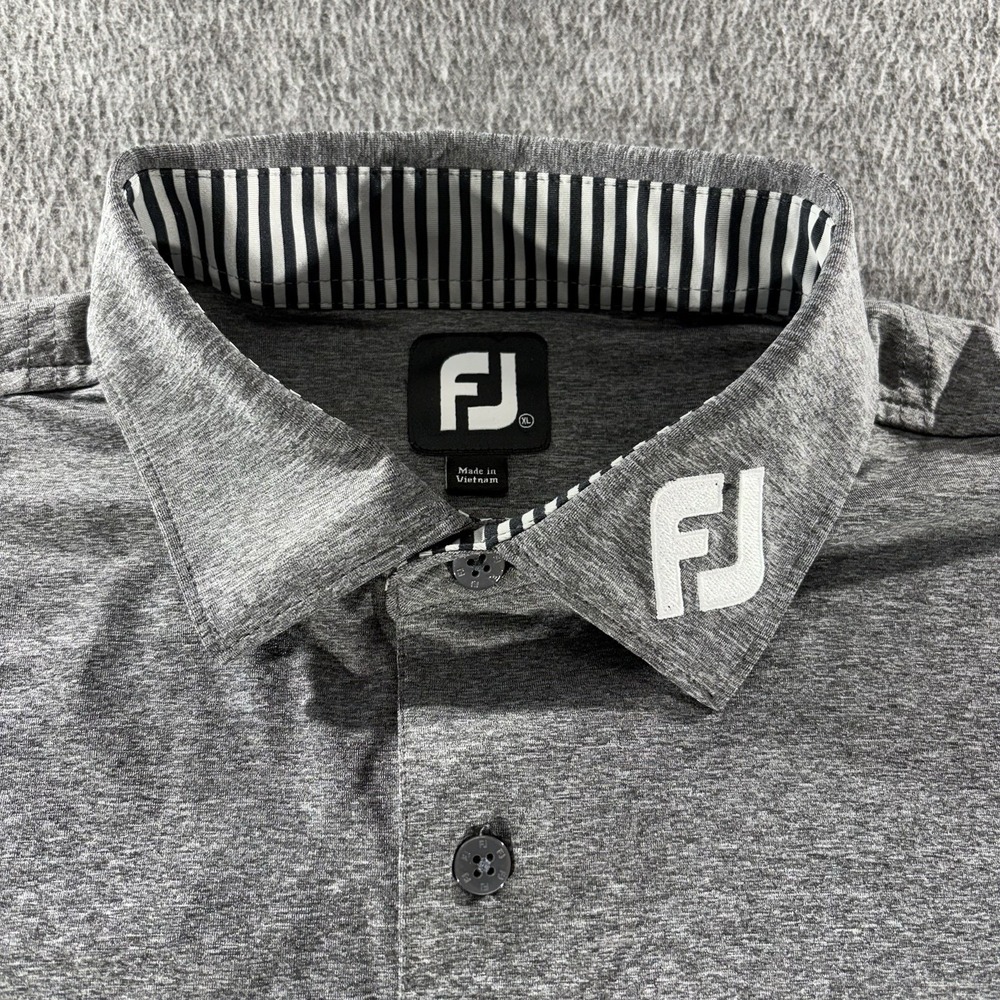 FootJoy FJ Tour Collar Lisle Golf Polo Shirt Mens XL Heathered Gray